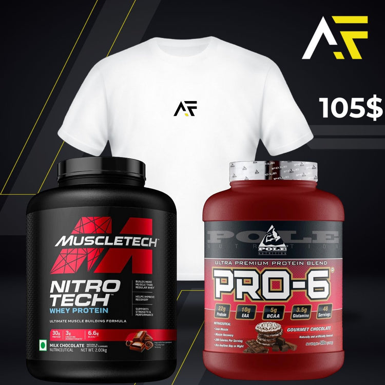 MuscleTech Nitro Tech + Pro-6 Protein Blend + AF T-shirt