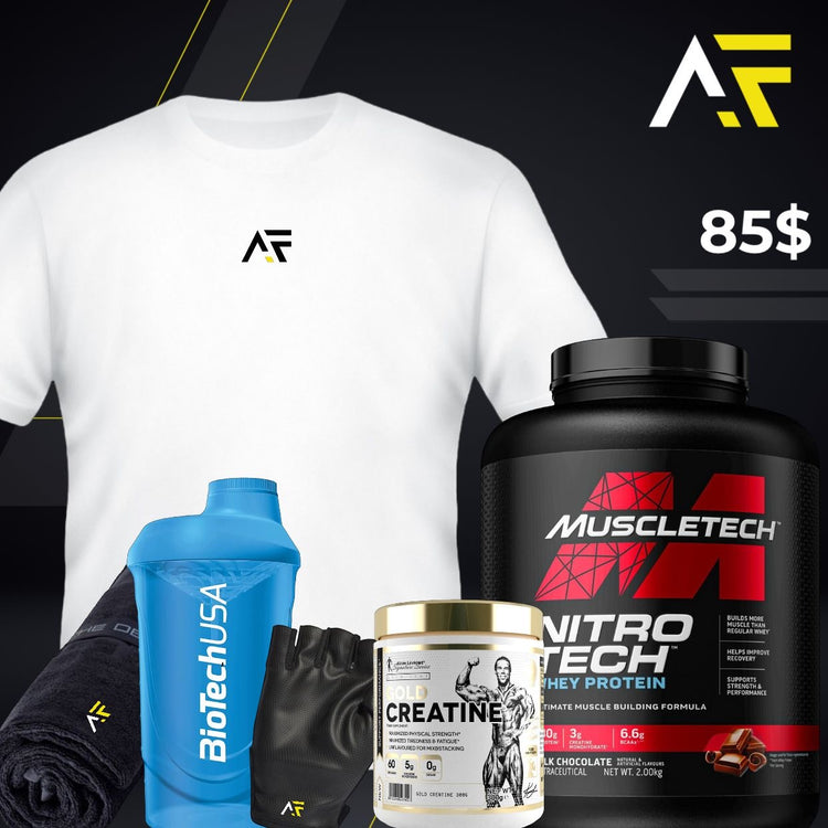 Muscle Tech NitroTech + Creatine + Shaker + AF Gloves + AF Towel + AF T-shirt
