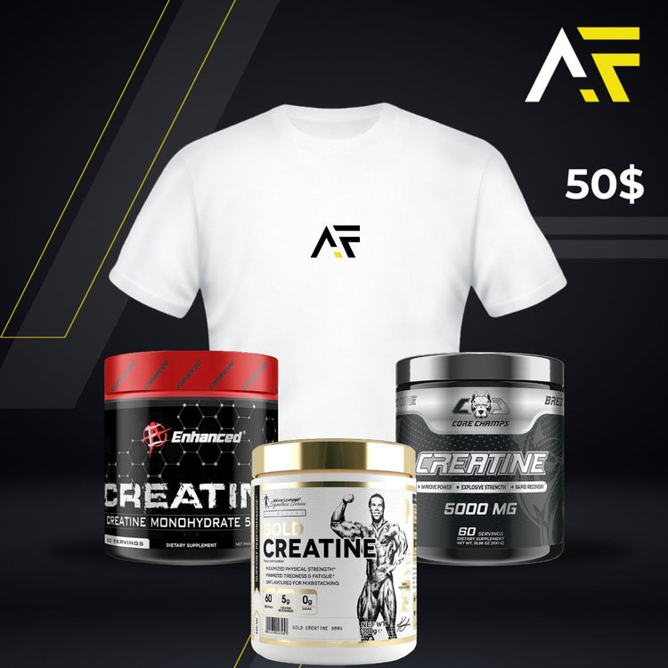 Enhanced Creatine + Gold Creatine + Core Champs Creatine + AF T-Shirt