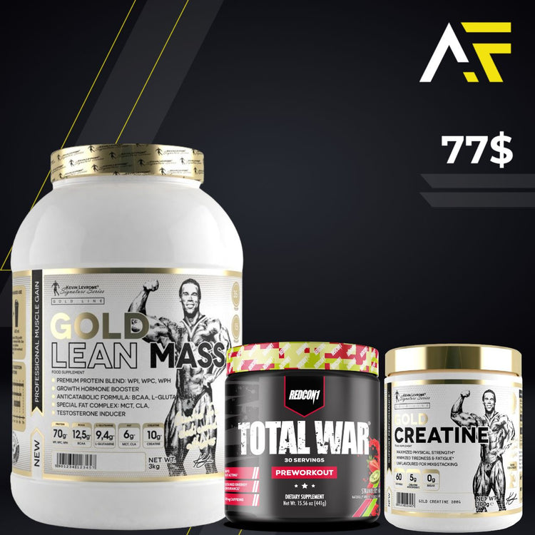 Gold Lean Mass + Total War Pre Workout + Gold Creatine